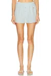 Éterne Jude Embellished Crinkled Cotton-gauze Shorts In Blue