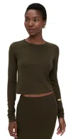Éterne Long Sleeve Baby Tee Moss In Green