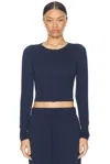 Éterne Long Sleeve Baby Tee In Navy