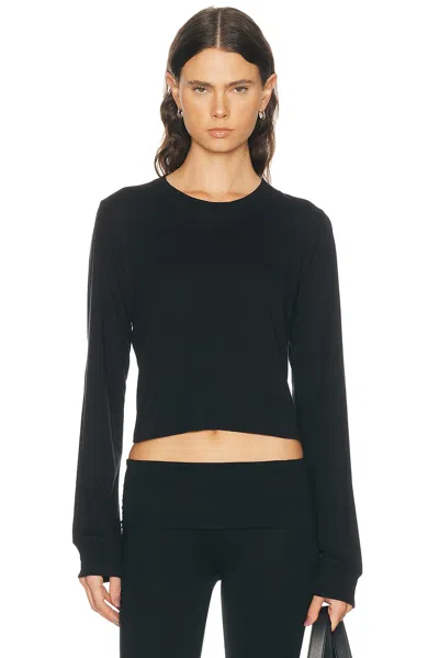 Éterne Long Sleeve Boxy Tee In Black