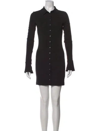 Pre-owned Éterne Long Sleeve Button-up Top In Black