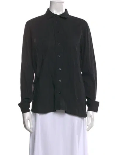 Pre-owned Éterne Long Sleeve Button-up Top W/ Tags In Black