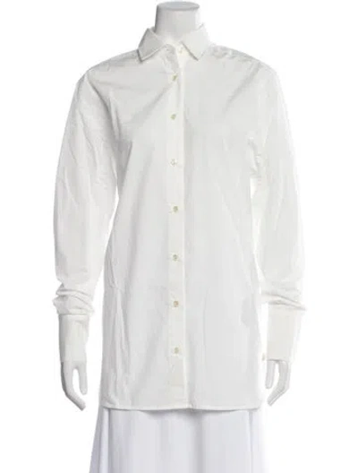 Pre-owned Éterne Long Sleeve Button-up Top W/ Tags In White