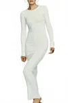 Éterne Long Sleeve Crew Maxi Dress In Cream In White
