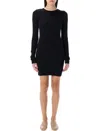 Éterne Eterne Long Sleeve Crewneck Mini Dress