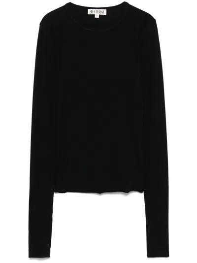 Éterne Long-sleeve Fitted Top In Black