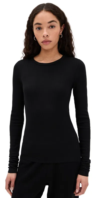 Éterne Black Long Sleeve Fitted T-shirt