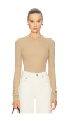 Éterne Long Sleeve Fitted Top In Brown