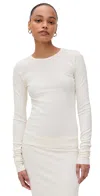 Éterne Long Sleeve Fitted Top In Cream In Cream