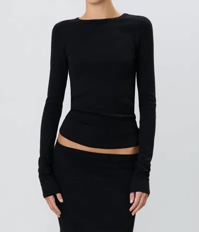 Éterne Long Sleeve Fitted Top In Black