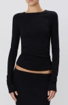 Éterne Eterne Long Sleeve Fitted T-shirt In Black