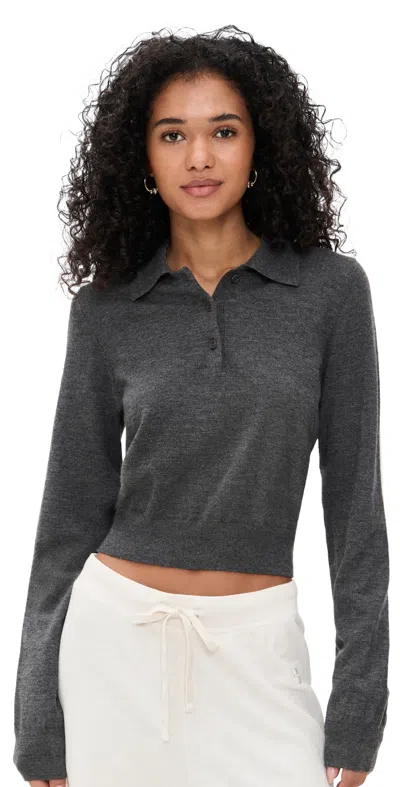Éterne Long Sleeve Journey Top Heather Charcoal In Gray