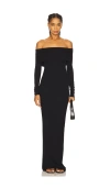 Éterne Off-the-shoulder Ribbed Stretch-jersey Maxi Dress In Black