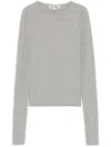 Éterne Gray Cropped Long Sleeve T-shirt In Grey