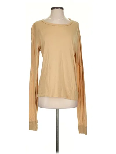 Pre-owned Éterne Long Sleeve Top Tan Boatneck Tops