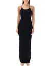 Éterne Form-fitting Ribbed Cotton Maxi Dress In Black
