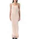 Éterne Eterne Long Tank Dress With Ribbed Texture In Gray