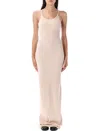 Éterne Eterne Long Tank Dress With Ribbed Texture In Gray