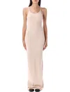 Éterne Eterne Long Tank Dress With Ribbed Texture In Gray