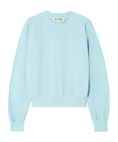 Éterne Sonny Embroidered Cotton-jersey Sweatshirt In Blue