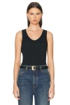 Éterne Fitted Cotton-blend Jersey Tank Top In Black