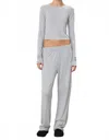Éterne Lounge Straight Leg Pant In Heather Grey In Gray