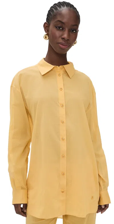Éterne Lucien Button Down Shirt Saffron In Yellow