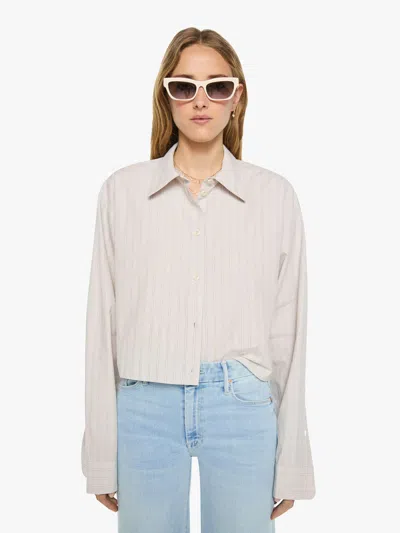 Éterne Ludo Top -grey Stripe In White