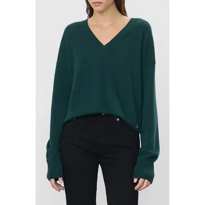 Éterne Eterne Marcel V-neck Cashmere Blend Sweater In Forest