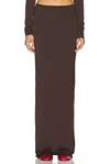 Éterne Maxi Soft Jersey Skirt In Brown
