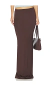 Éterne Maxi Soft Jersey Skirt In Brown