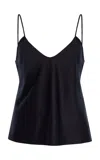Éterne Mila Stretch-silk Satin Top In Black