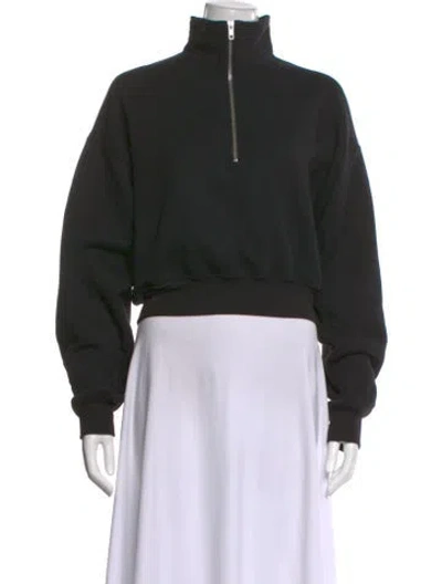 Pre-owned Éterne Mock Neck Long Sleeve Sweatshirt In Black