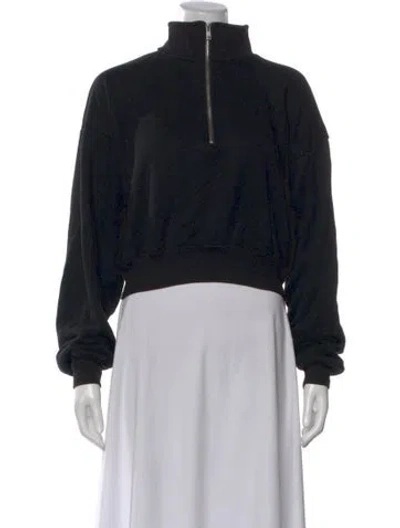 Pre-owned Éterne Mock Neck Long Sleeve Sweatshirt In Black