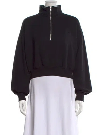 Pre-owned Éterne Mock Neck Long Sleeve Sweatshirt In Black