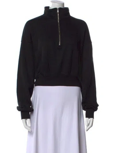 Pre-owned Éterne Mock Neck Long Sleeve Sweatshirt In Black