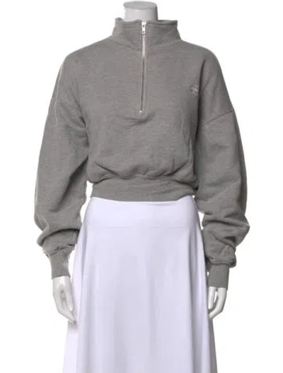 Pre-owned Éterne Mock Neck Long Sleeve Sweatshirt In Gray