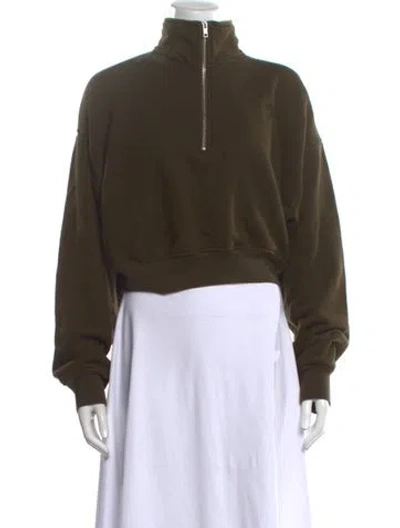 Pre-owned Éterne Mock Neck Long Sleeve Sweatshirt In Green