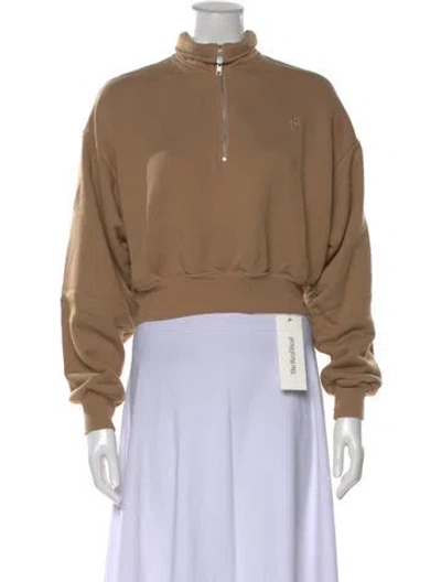 Pre-owned Éterne Mock Neck Long Sleeve Sweatshirt In Neutral