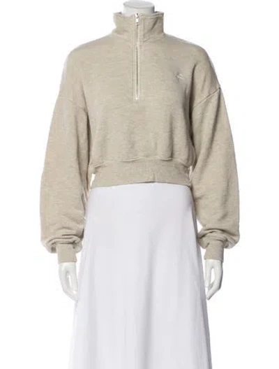 Pre-owned Éterne Mock Neck Long Sleeve Sweatshirt In Neutral