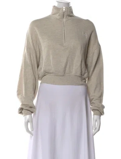 Pre-owned Éterne Mock Neck Long Sleeve Sweatshirt In Neutral