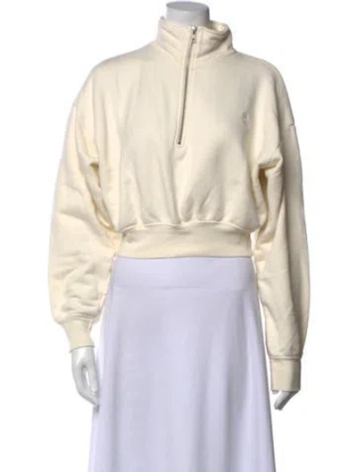 Pre-owned Éterne Mock Neck Long Sleeve Sweatshirt In Neutral