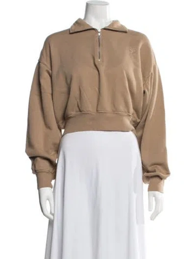 Pre-owned Éterne Mock Neck Long Sleeve Sweatshirt In Neutrals