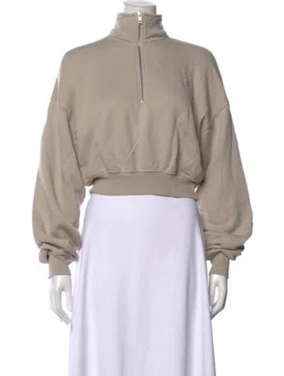 Pre-owned Éterne Mock Neck Long Sleeve Sweatshirt In Neutrals