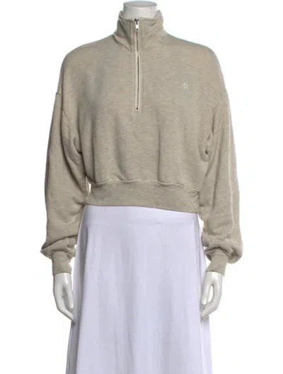 Pre-owned Éterne Mock Neck Long Sleeve Sweatshirt In Neutrals