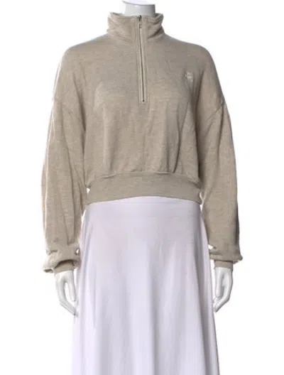 Pre-owned Éterne Mock Neck Long Sleeve Sweatshirt In Neutrals