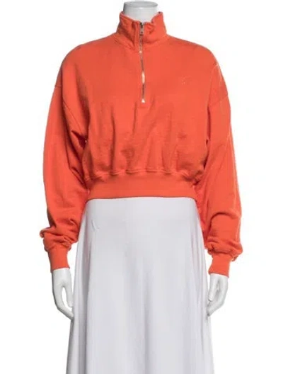 Pre-owned Éterne Mock Neck Long Sleeve Sweatshirt In Orange