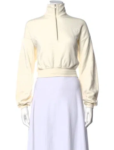 Pre-owned Éterne Mock Neck Long Sleeve Sweatshirt W/ Tags In Neutrals