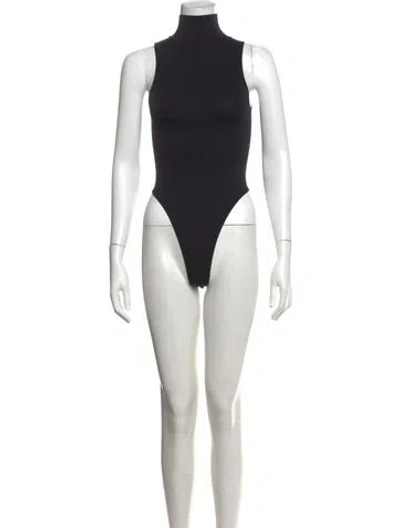 Pre-owned Éterne Mock Neck Sleeveless Bodysuit In Black