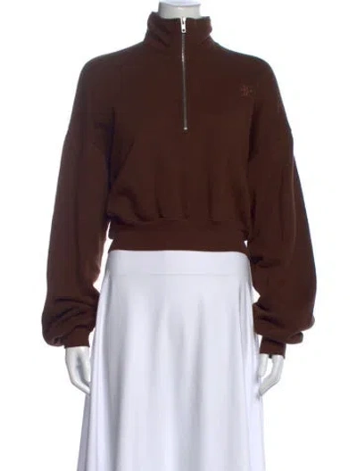 Pre-owned Éterne Mock Neck Sweater In Brown